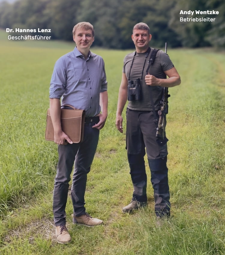 Wildhändler Ihres Vertrauens: Geschäftsführer Dr. Hannes Lenz und Betriebsleiter Andy Wentzke Geschäftsführer und Betriebsleiter der Lenz Wild GmbH